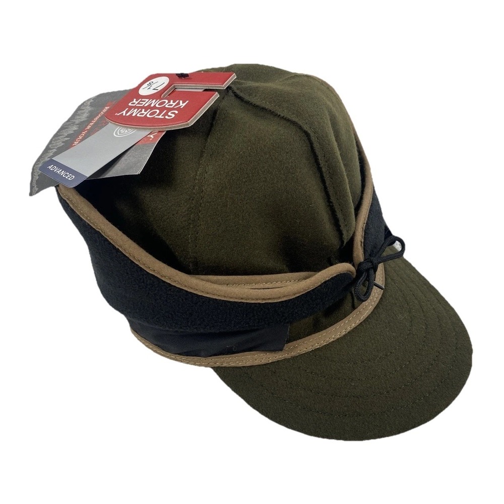 Stormy Kromer Cap Wool Blend Green Ear Flaps Size 7 1/8 USA Made Brand New